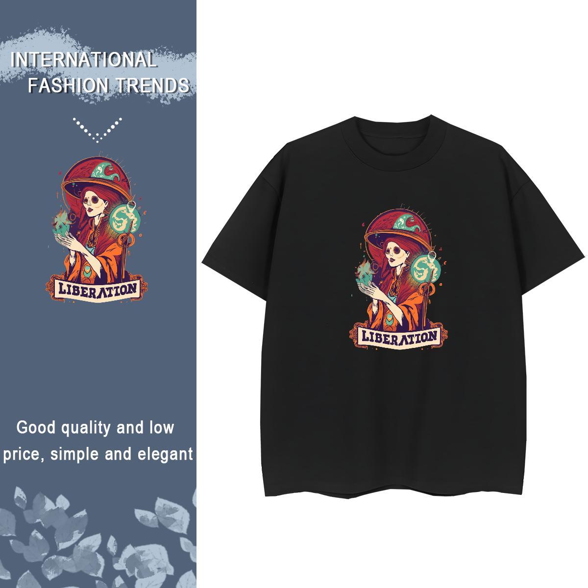 High Quality Mens T Shirts 230g 100% Cotton skull Casual Beach Floral Print Crew Neck Men Tops Tees Factory Direct Tees Shirts