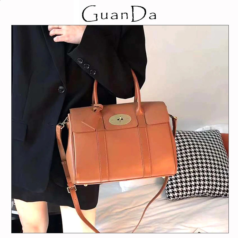 3 Y High Quality 100% Real Leather Handbag Fashionable Er Large Capacity Womens Shoulder Bag 240824 4