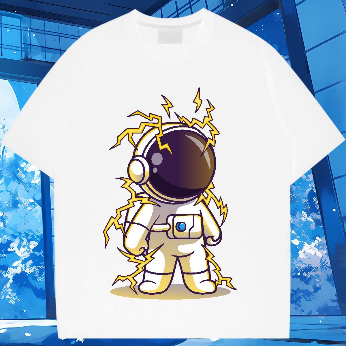 Nice Couples T Shirts 230g Cotton cosmonaut Casual Daily Wear T-Shirts O-Neck Short Sleeve Oversized L-4XL Tops