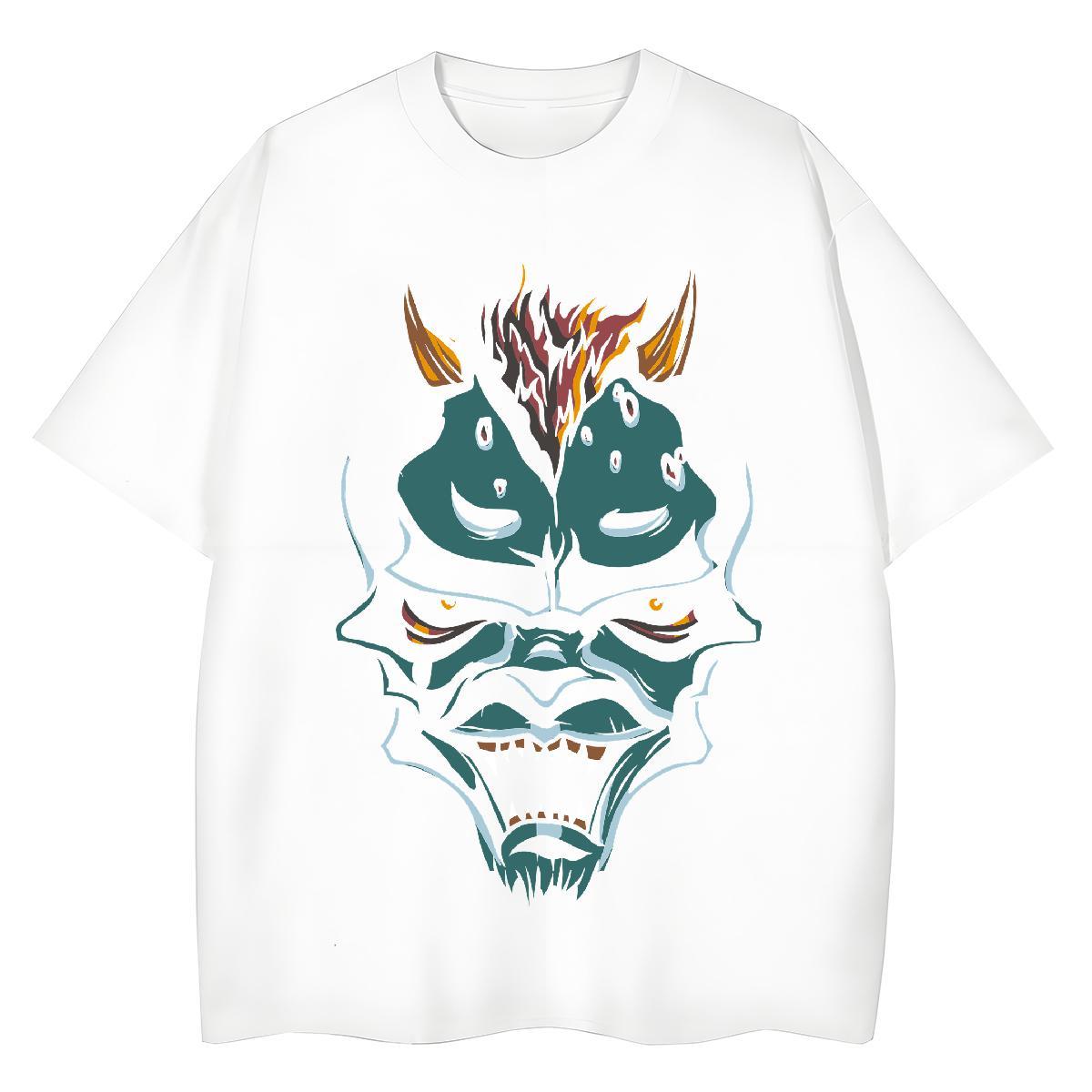 Free Shipping Women Tees 230g Pure Cotton painting Street Wear T shirt Short Sleeve O-Neck Skull Top Tees
