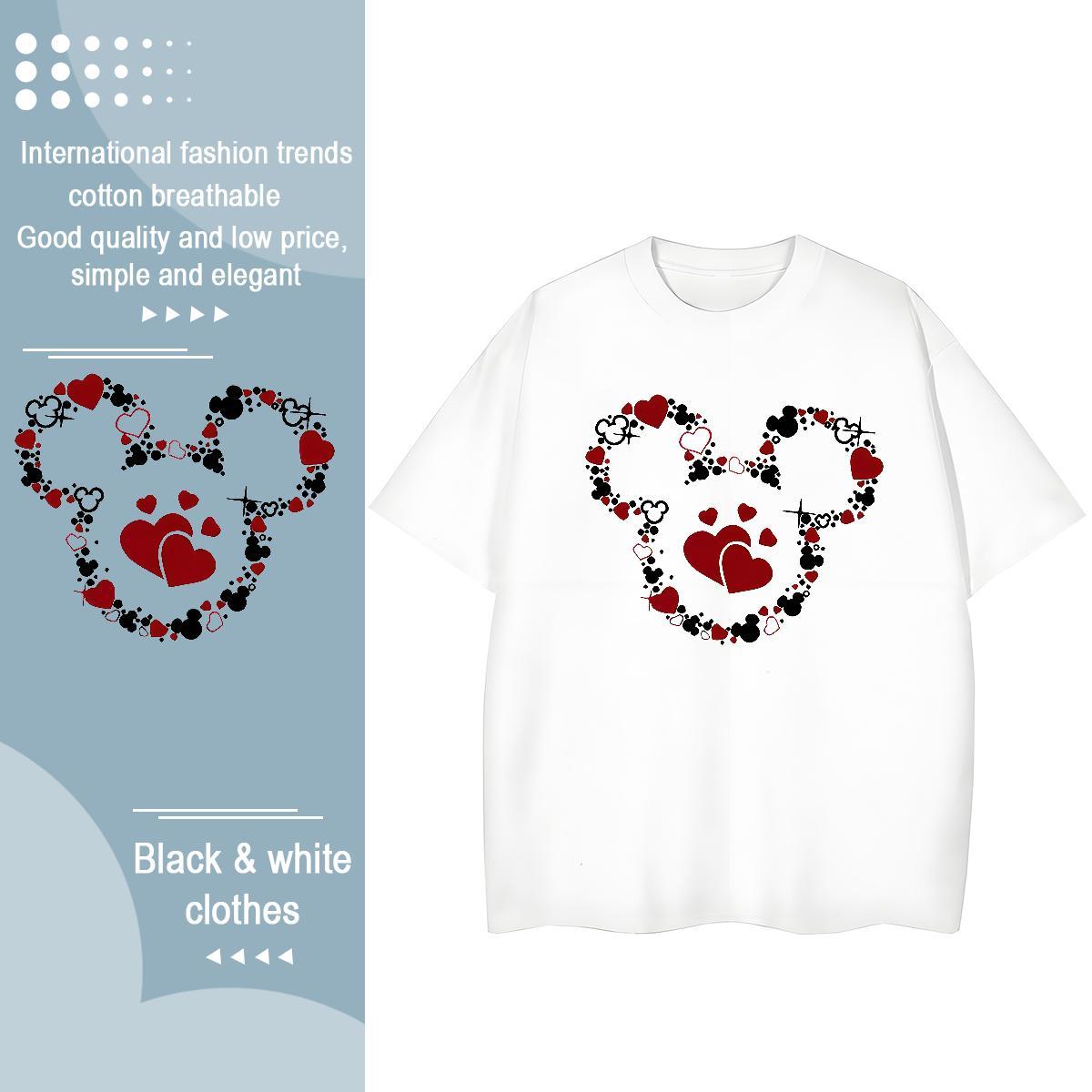 Designer Nice Womens Tshirts 100% Cotton 230g heart Sports Street Wear Women T Shirts Crew Neck Customized Tops Tees