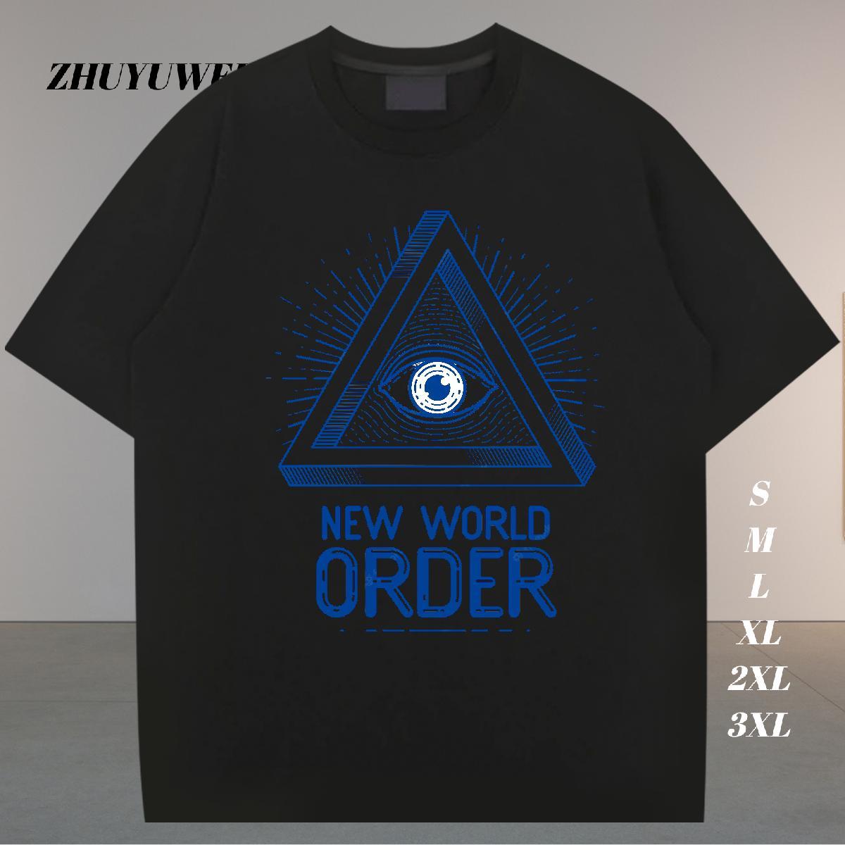 Loose Mens T Shirts 230g 100% Cotton eye of the devil Street Casual Custom Printed Breathable Short Sleeve Men Tshirts 2024 Tops