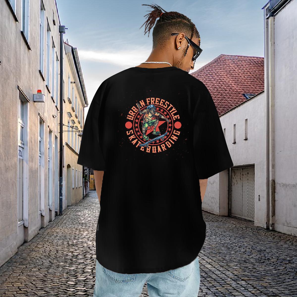 Brand T-Shirts 230g 100% Cotton skateboarding Casual Black White Breathable Soft Men Clothes T-Shirt Free Shipping Tops