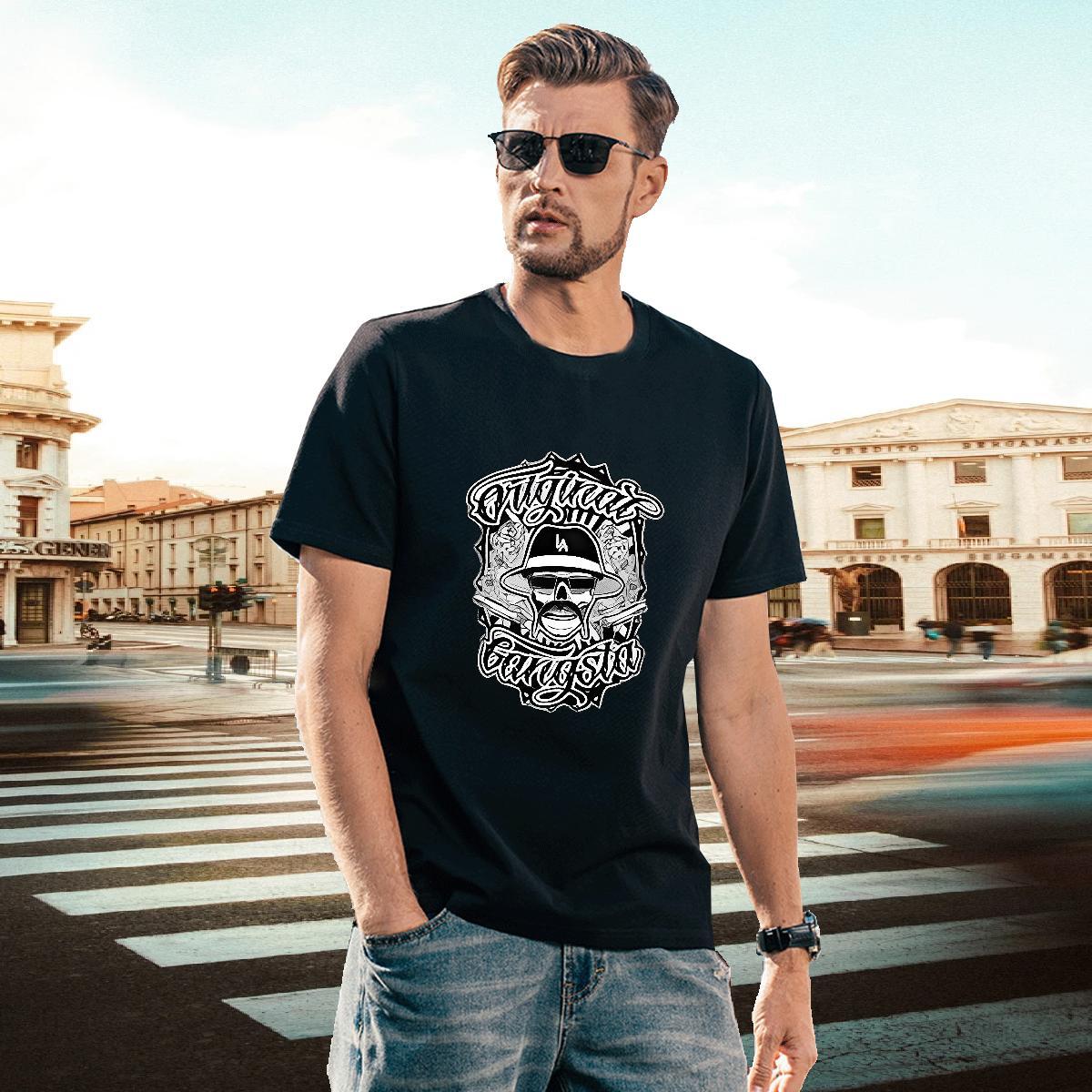 Popular T-Shirts for Men 230g 100% Cotton skull Spring Summer Custom Printing O Neck Short Sleeves Mens Tshirts Brand Tees