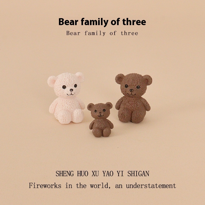 Adorable Miniature Bear Figurines - Perfect Small-Scale Interior Accent Pieces