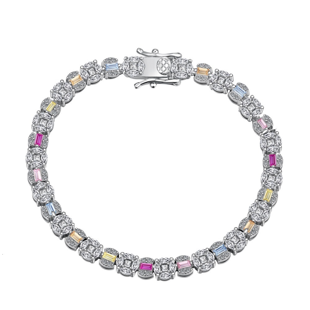 S sier for women, niche, light , high-end, fashionable and elegant, colorful zircon small jewelry bracelet