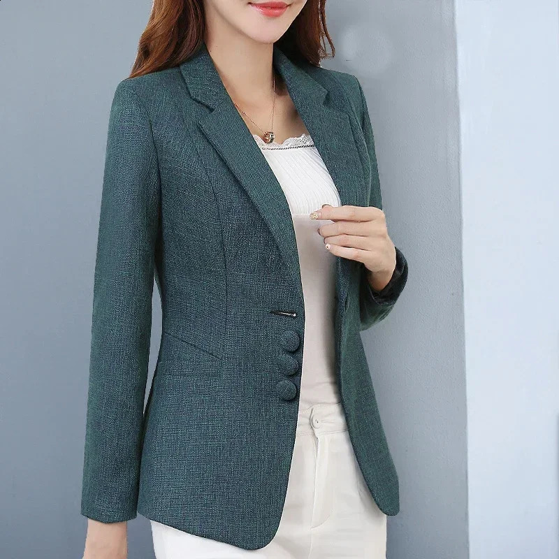 Fashion Women Blazers Jackets Work Office Lady Suit Slim Single Breasted Business Female Blazer Coats Formal Veste Femme 240826