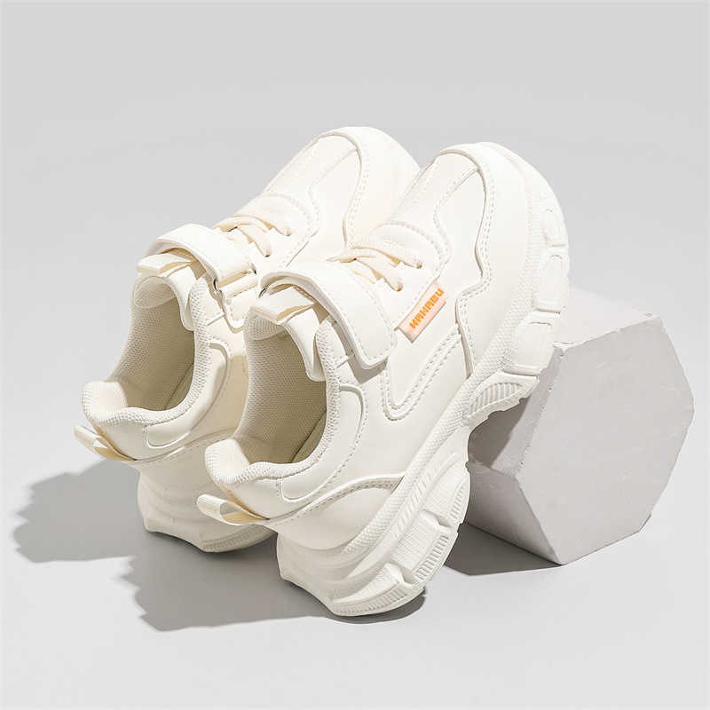 Athletic Outdoor Childrens sports breathable mesh Velcro casual white shoes C260130