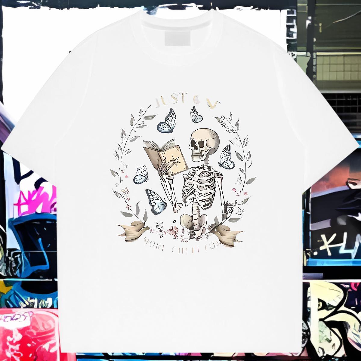 Designer Man T Shirts 230g 100% Cotton book Anime Printing Street Black Oversized Breathable Tshirt for Man Woman Brand Tees Shirts