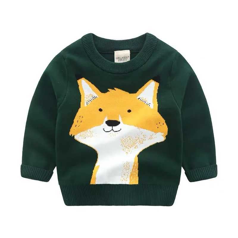 2024 autumn and winter childrens sportswear long sleeved cartoon animal childrens pulley 1-6 years old childrens knitting jumperW240824