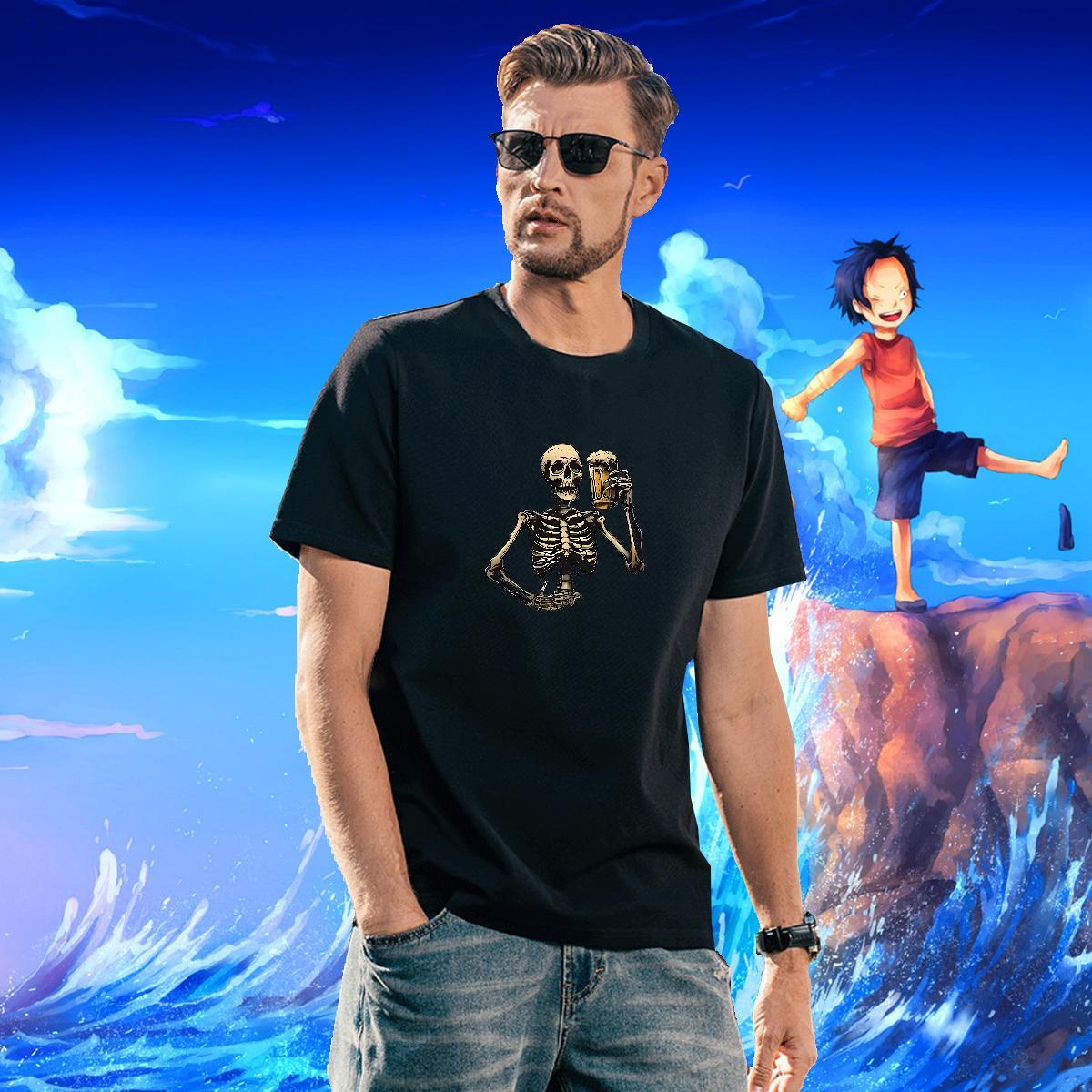 Unisex Mens T Shirts 230g Cotton beer Hip Hop Street Customized Crew Neck Couples T Shirts New Arrival Tee Shirt