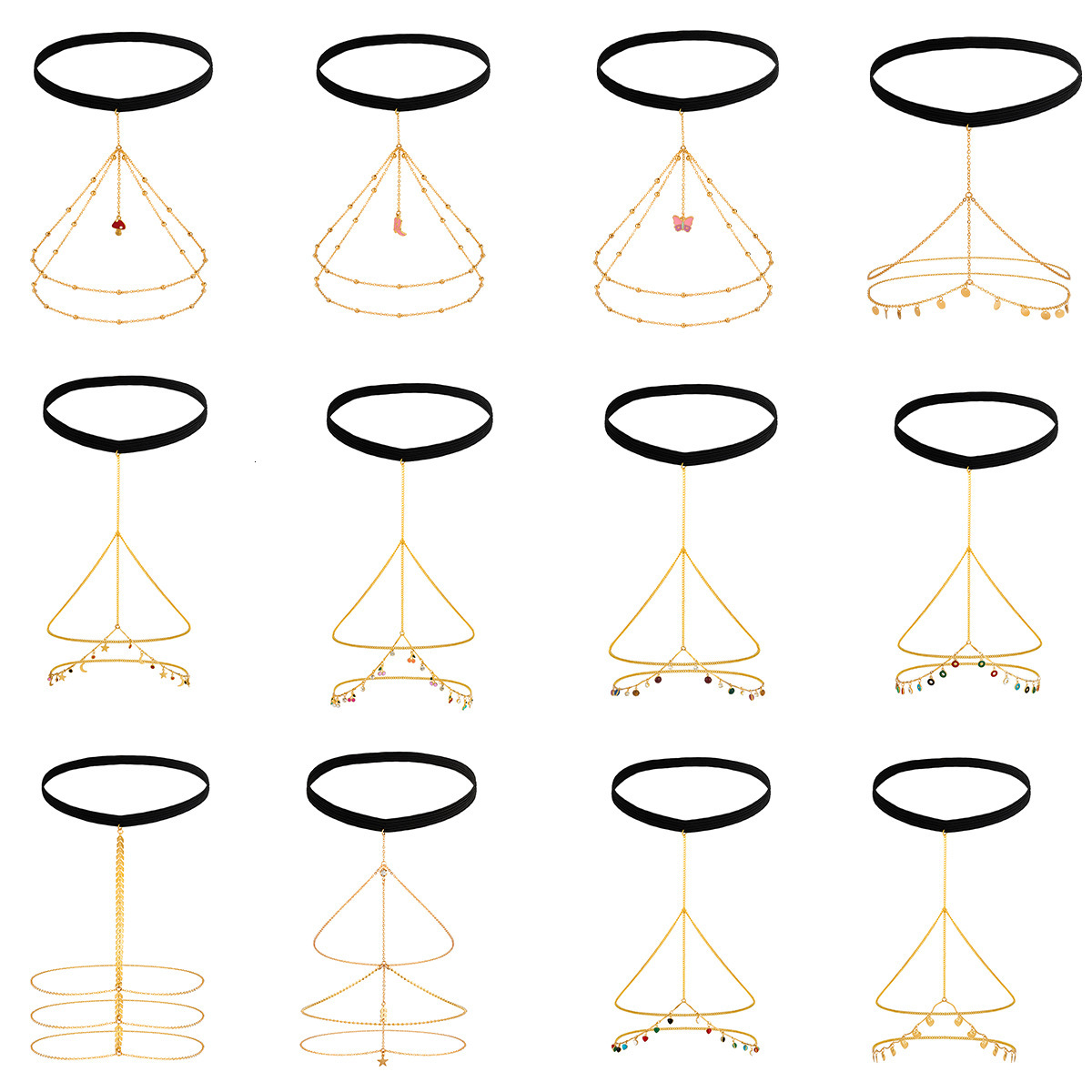 Sexy casual beach imitation pearl leg loop body minimalist geometric star diamond tassel thigh chain