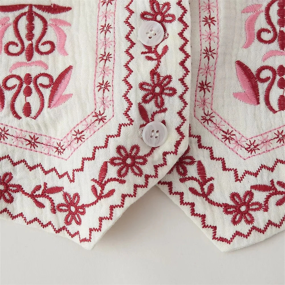 2024 ZAR4 Summer Womens Fashion and Versatile Heavy Industry Embroidered Vest 240826