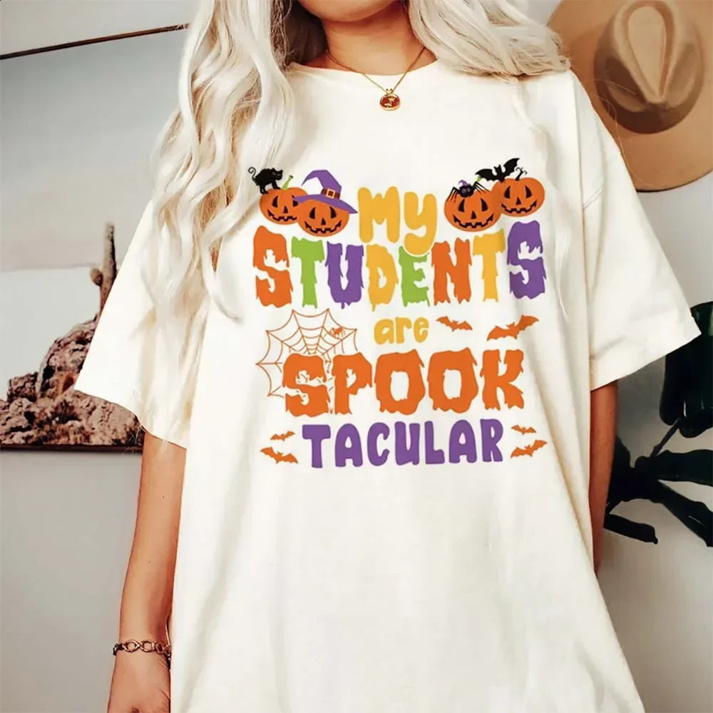 Harajuku Cute O-neck Printed Halloween Short sleeved Womens Summer Top Plus Size Fashion Edition Womens Casual T-shirt 240827
