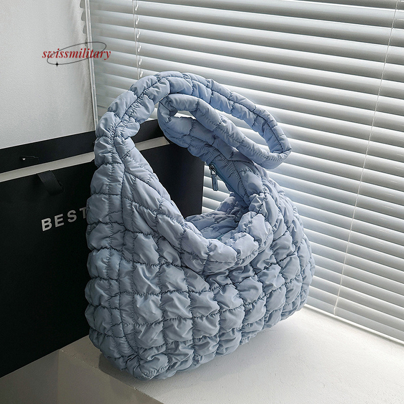 Swissmilitary 2025 New Korean Fold Cloud Versatile Fashion One Shoulder Handheld Dumpg Large Capacity Down Cotton Underarm Women's Bag #35