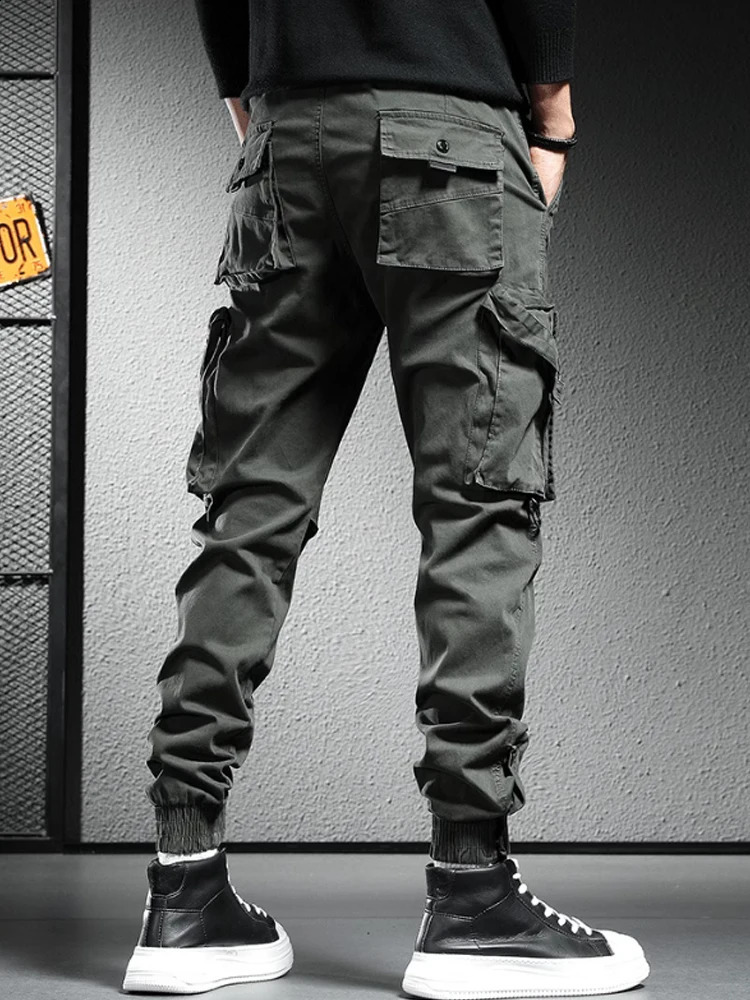 Fashionable street retro multi pocket covers mens fashion brand loose wide leg straight casual clothing 240827