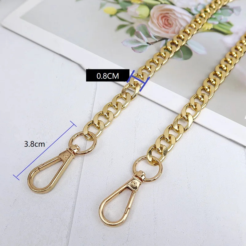 Long 120cm Metal Purse Chain Strap Handle Replacement For Handbag Shoulder Bag GOLD Color 240826