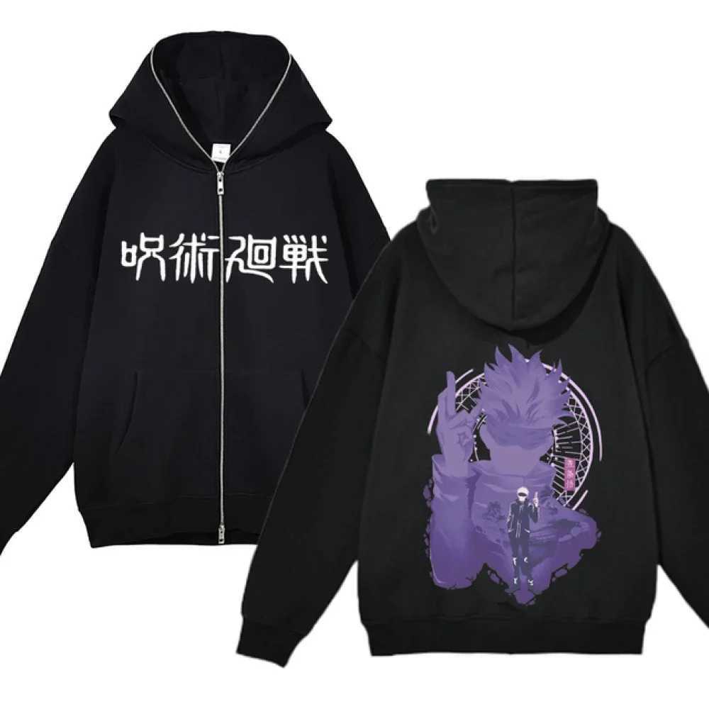 Anime Gojo Satoru Sweater Jujutsu Kaisen Zipper Jacket Gojo Hoodie Thin Flce Hoodie Zipper Y2k Hoodie X2410311
