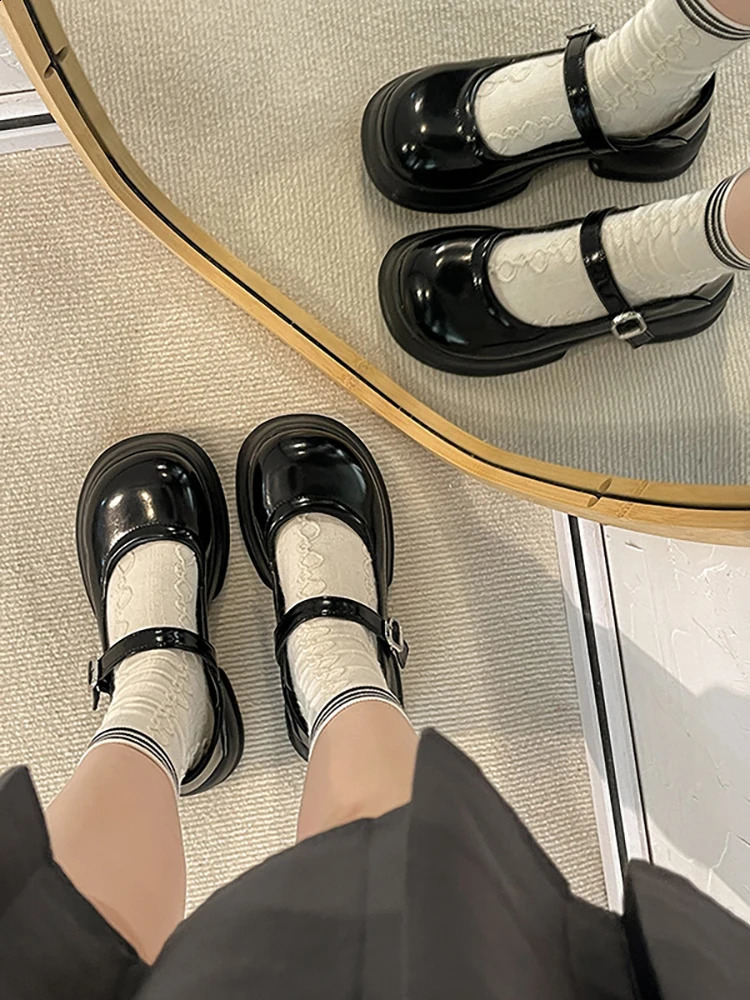 Women Shoes Autumn Oxfords Female Footwear All-Match Patent Leather Ballet Flats Round Toe British Style Fall Dress Preppy R 240826