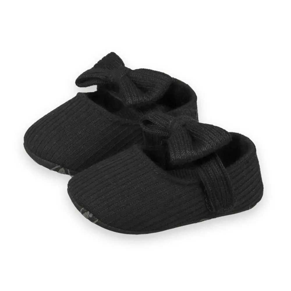 Baby girl Princess Mary Jane apartment shoes childrens soft soled wedding dress first walker anti slip bow knot pre walking shoes M240827