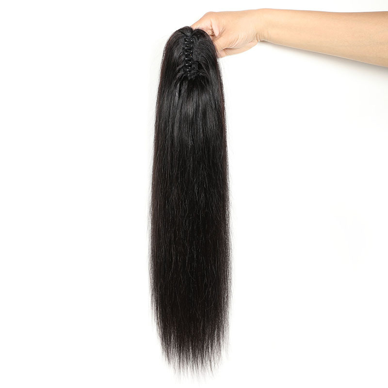 Claw In Ponytails Human Natural body wave Extension for Black women 100% Virgin Brazilian Hair Clip in wavy