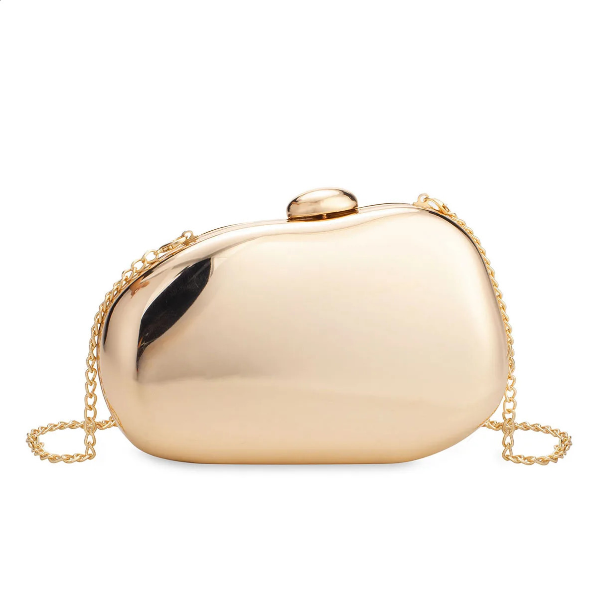 Metallic Egg Shape Clutch Bag Women Evening bags Wedding Party Shell Purse Handbag Crossbody Shoulder Bags 240827