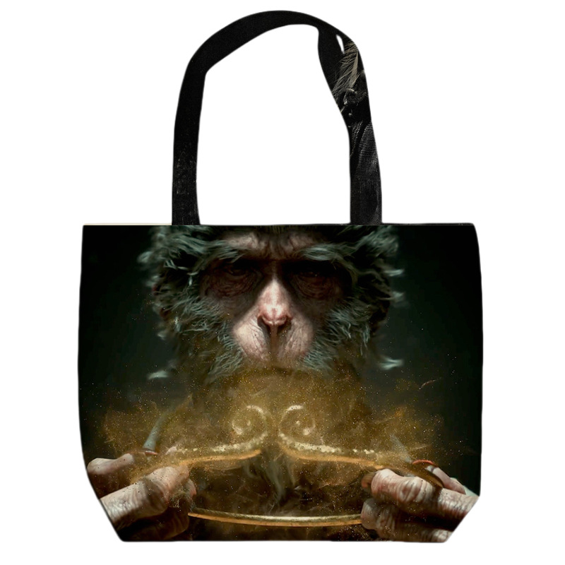 Black Myth Wukong Canvas Bag Student remedial tote bag Large capacity single shoulder creative game peripheral bag