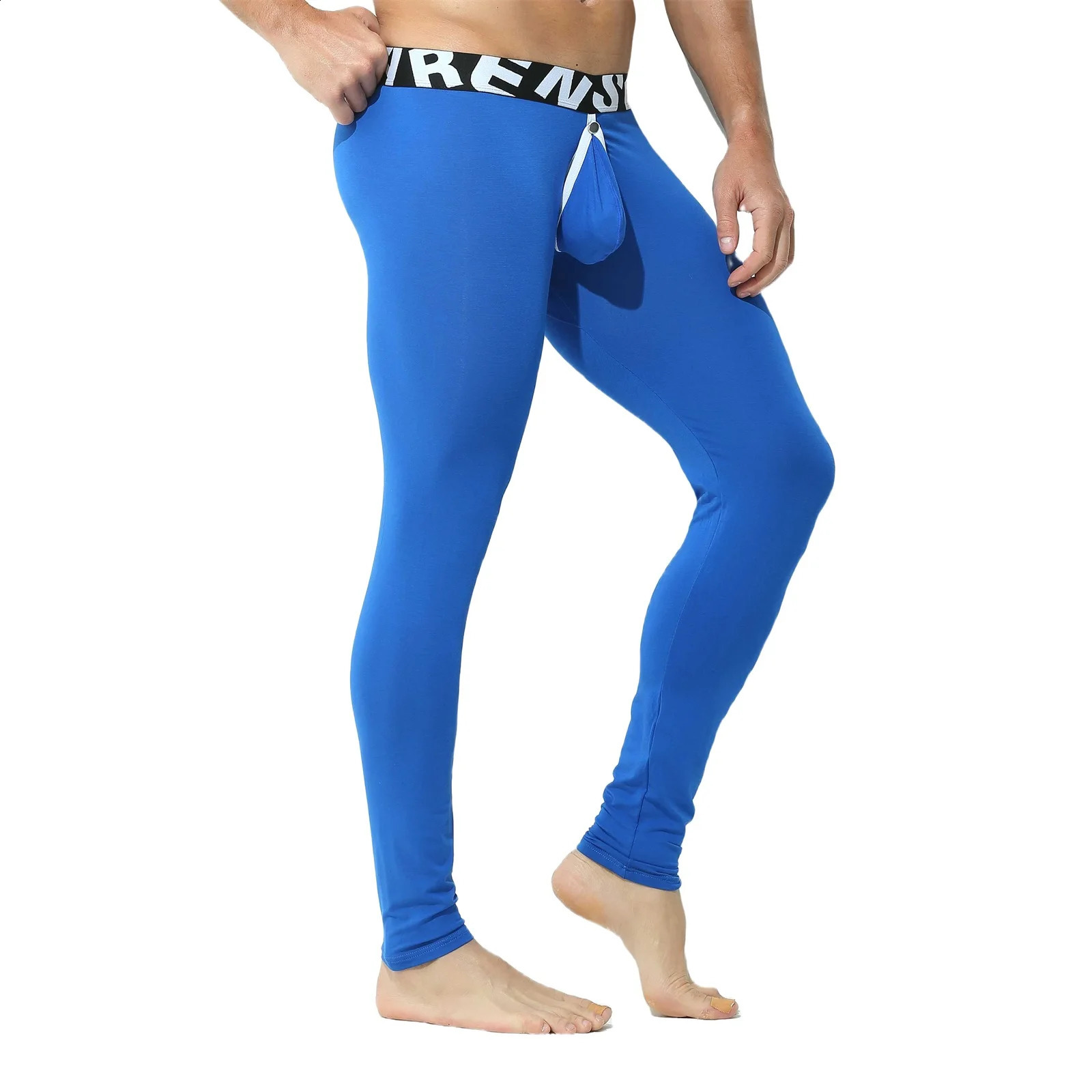 CLEVER-MENMODE Men Thermal Underwear Winter Warm Long Johns Pants Sexy Open Crotch Butt Penis Pouch Backless Soft Legging Tights 240826