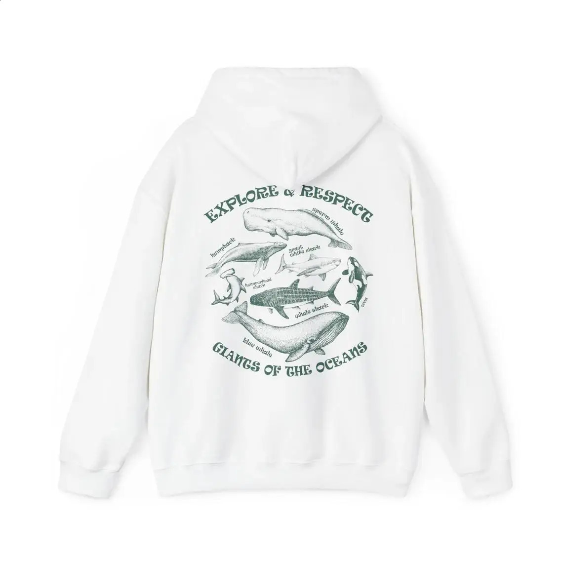 Shark Person Sweatshirt For Women Ocean Whale Shark Manga Printed Hoodies Long Sleeves Comfortable Fleece Loose Streetwear 240827