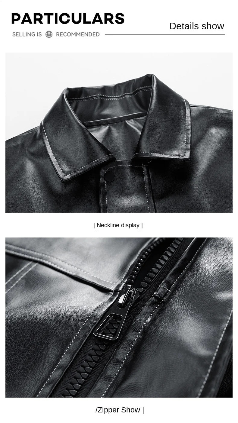 Europe The United States Trend Leather Jacket Spring Autumn Loose Mens Couple Lapel Motorcycle Handsome Coats y240826