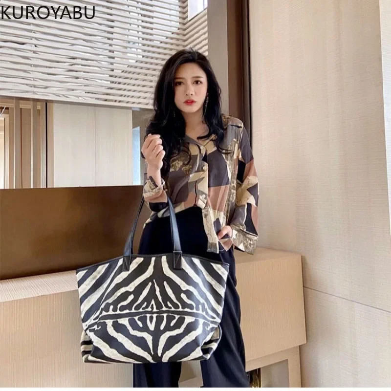 Fashion Women Shoulder Bag Zebra Stripes Tote Handbags Large Capacity Y2k Bag Female Travel Shopping Bags Bolsas Para Mujeres 240827