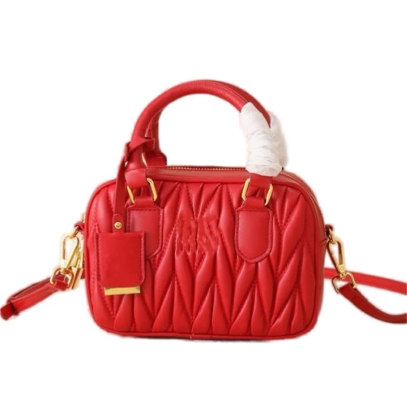 Women designer bag leather bowling wander handbag shoulder wrinkled lady cute hobo bags Crossbody Bag Pillow half moon brown pink white black red xb15