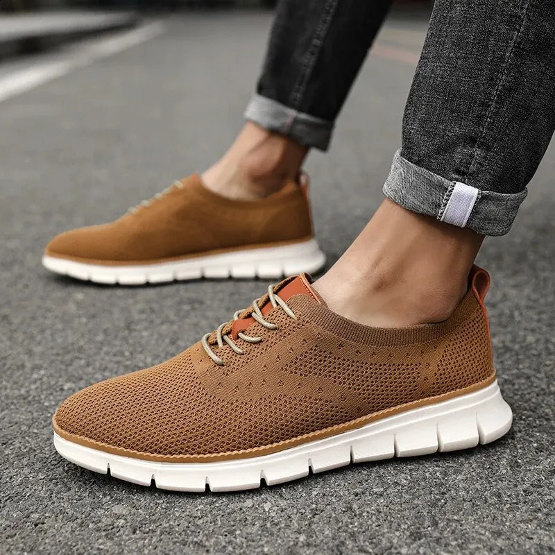 Mens casual shoes mesh lace sneakers breathable road running shoes 240827
