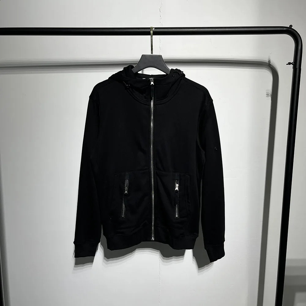 High quality zipper hoodie mens pullover patch embroidery compass badge turtle neck sportswear 240826
