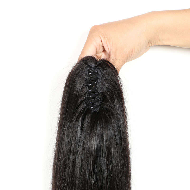 Claw In Ponytails Human Natural body wave Extension for Black women 100% Virgin Brazilian Hair Clip in wavy