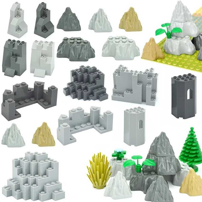 MOC Blocks Building Panels Rock Garden Mountain Stone Creative City Brick Toys Free shipping