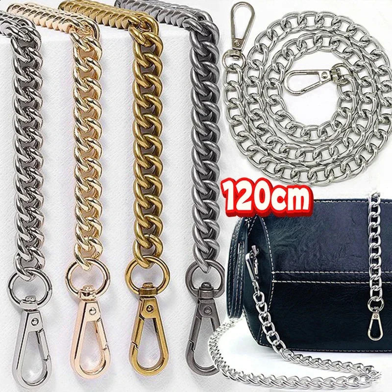 120cm Metal Aluminum Bag Chain Replacement Parts Accessories for HandWoven Shoulder Handbag DIY Handmade Detachable Straps y240829
