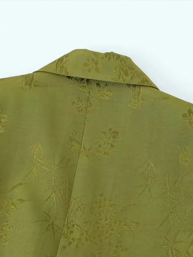 Elegant Jacquard Pants Sets For Women 2 Pieces Summer Bow Pleat Blazer Womens Suit Two Piece Set Casual Lady Outfit 240826