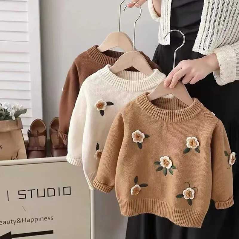 Girl Korean Sweetheart Pullover Sweater Girl Autumn and Winter Thick Knitwear Fashion Little Girl Layover Woolen NewW240824