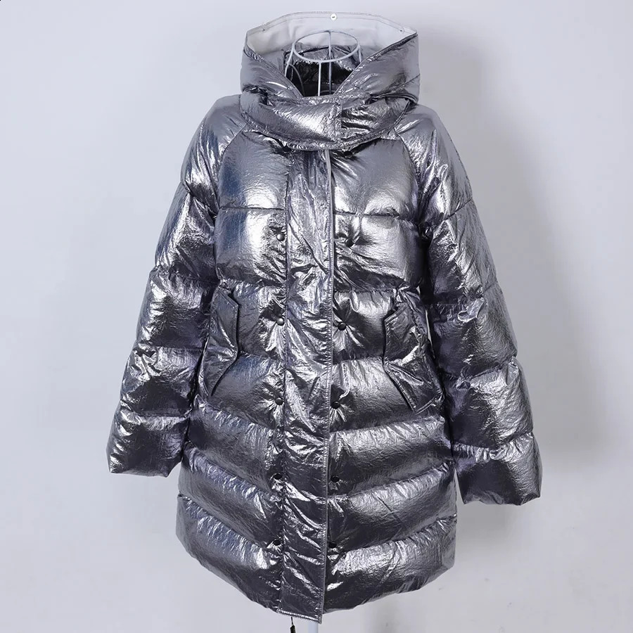 Maomaokong Winter Genuine Fox Raccoon Fur Collar Down Jacket Womens Hooded Warm Down Jacket Waterproof Jacket Park 240826bj