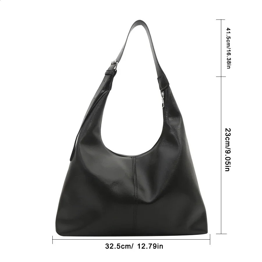 Korean Fashion Womens Handbag with Large Capacity Crossbody Bag Simple Leisure Commuting PU Leather Single Shoulder Tote y240826