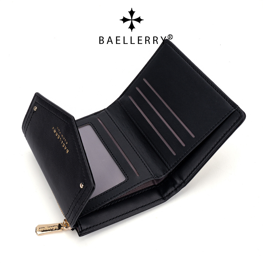 Women's Fashion Color Contrast Short Wallet with Zipper and Multi Card Slots