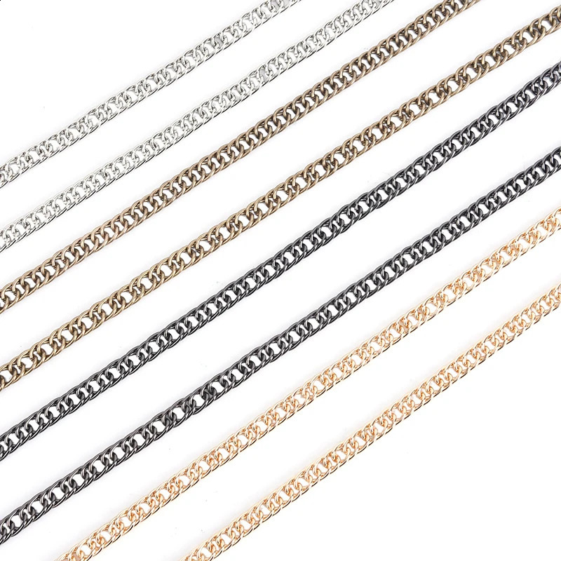 100cm Handbag Metal Chains DIY Purse Chain With Buckles Shoulder Bags Straps Handles Bag Parts GoldSilverGun black y250213