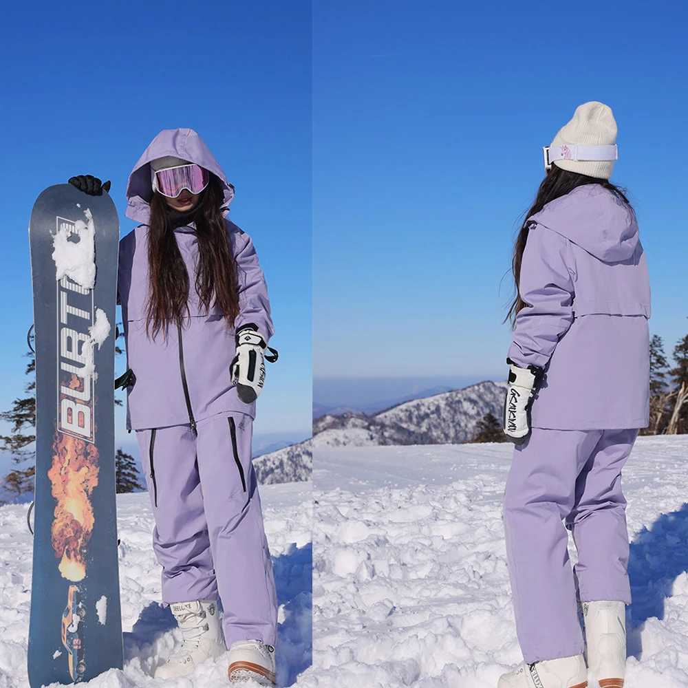 Skiing Suits 2024 New Thick Men Women ski suit Outdoor Sports Snowboard Jacket+Pants Warm Jump Suit Waterproof Winter Clothes Overalls Hooded H240826