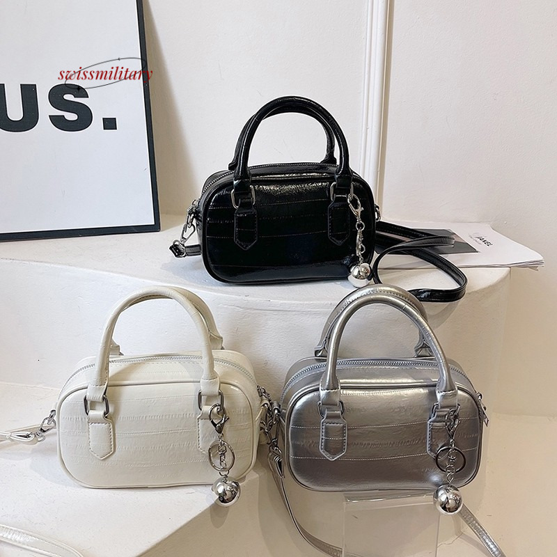 Handheld Boston 2024 Summer New Fashion Versatile Trendy One Shoulder Crossbody Commuting Bowling Women's Bag #31