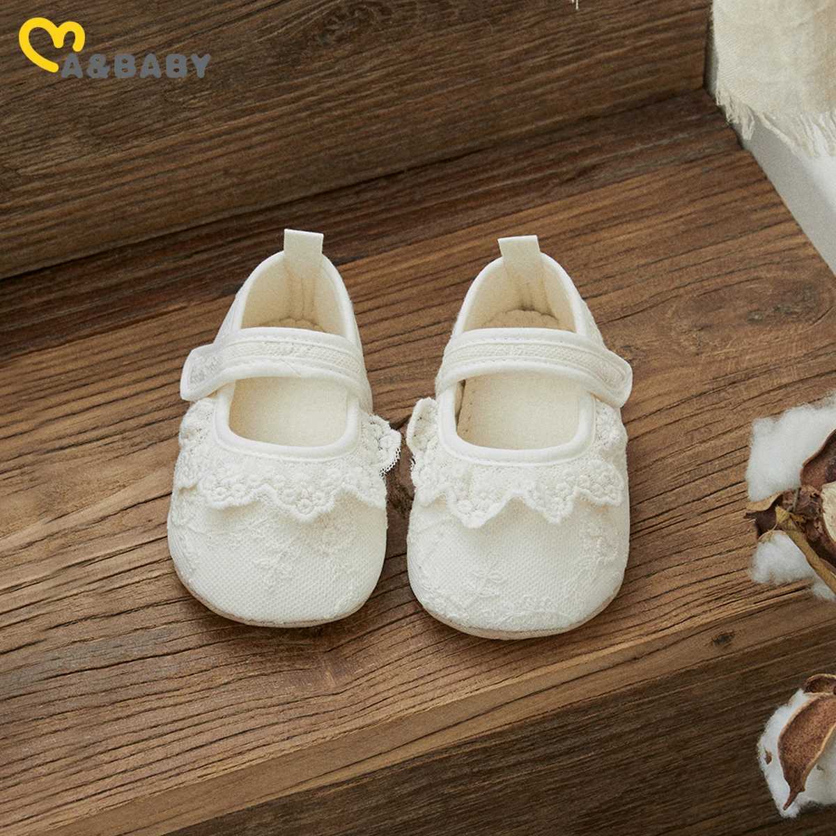 Ma baby 3-12M baby womens shoes newborn baby first walker birthday princess lace embroidered shoes M240827