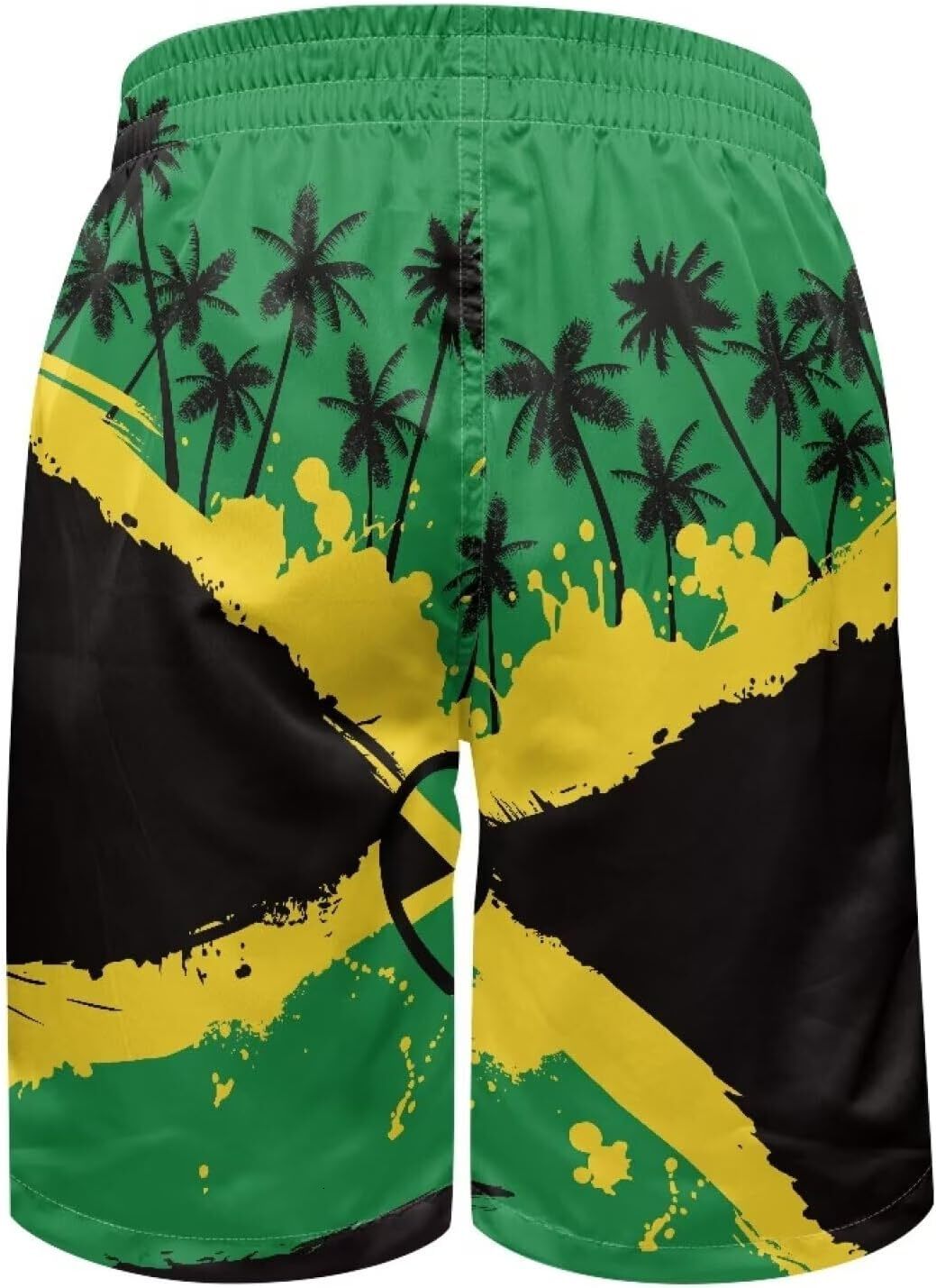 Beach Pants For Men 3D Printed Jamaican Lion Flag Quick Dry Board Trunks With Pockets Mesh Lining Swim