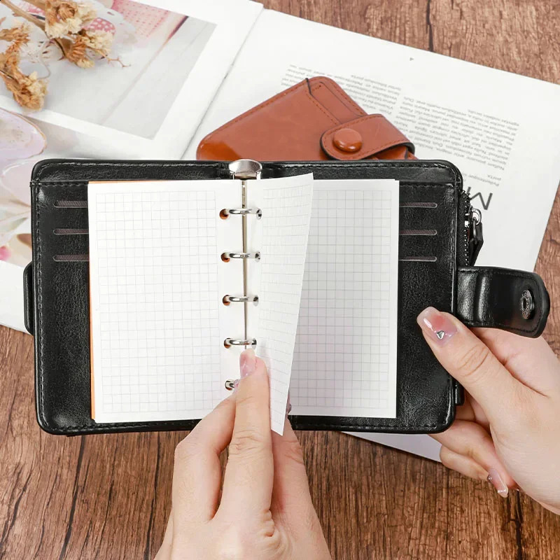 PT031,3 A8 M5 Rings Notebook Binder Planner Card Holder Multifunctional Wallet Agenda Diary with15MM Ring Organizer Journat 240827 4