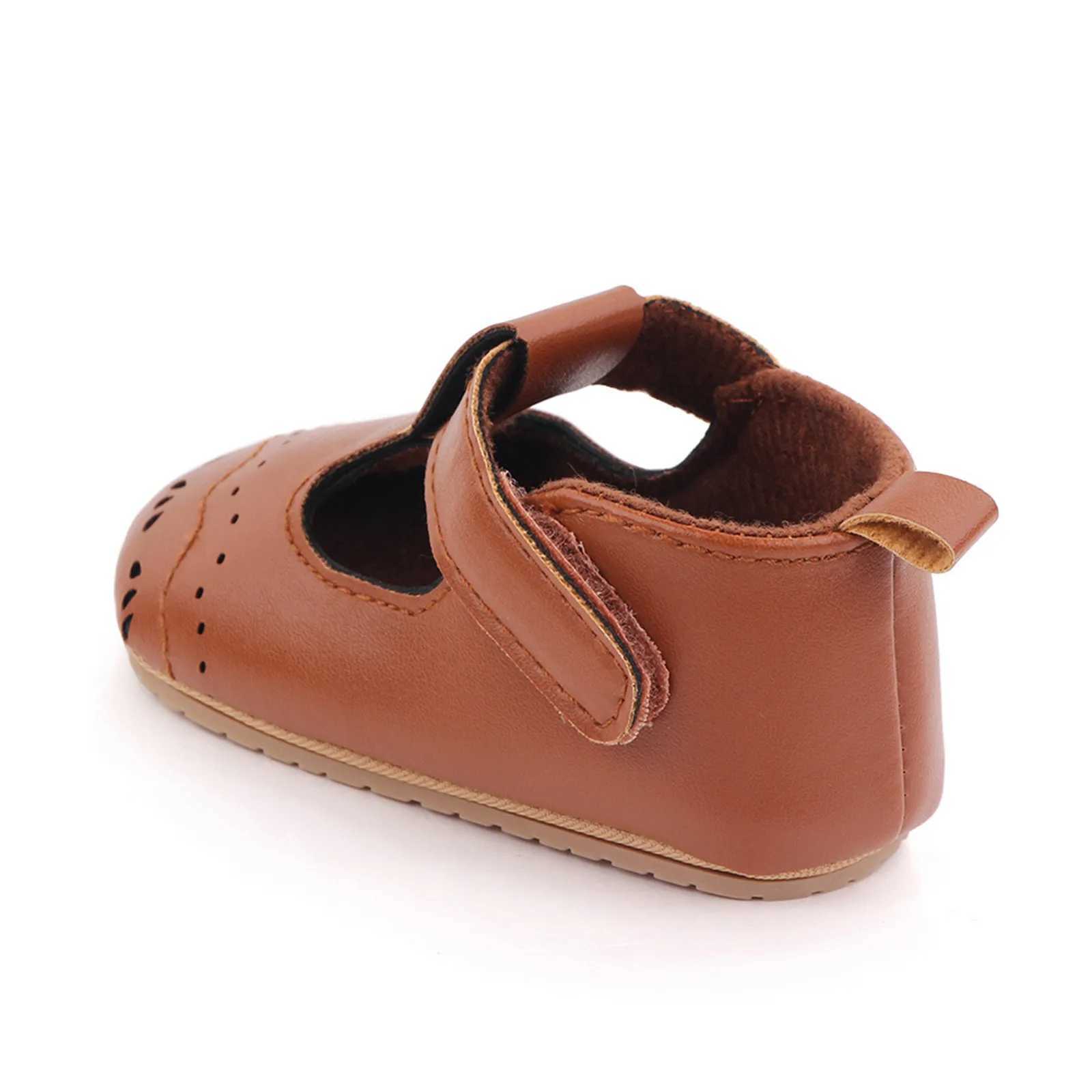 The first step for young girls solid hook and loop anti slip rubber soft sole cute baby shoes babys first sports shoes M240827
