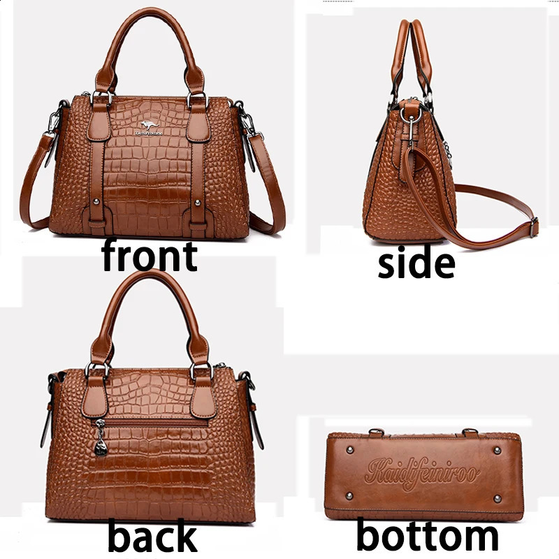 y genuine leather womens bag pattern shoulder cross body large capacity shopping cart casual handbag 240826